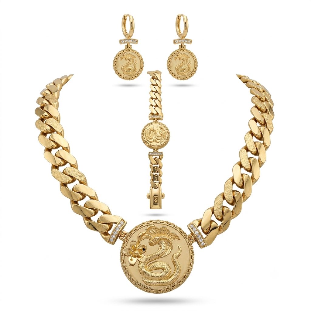 سرویس کارتیر بولقاری عیار 750 وزن 95.69 گرم - طلا و جواهری فانی