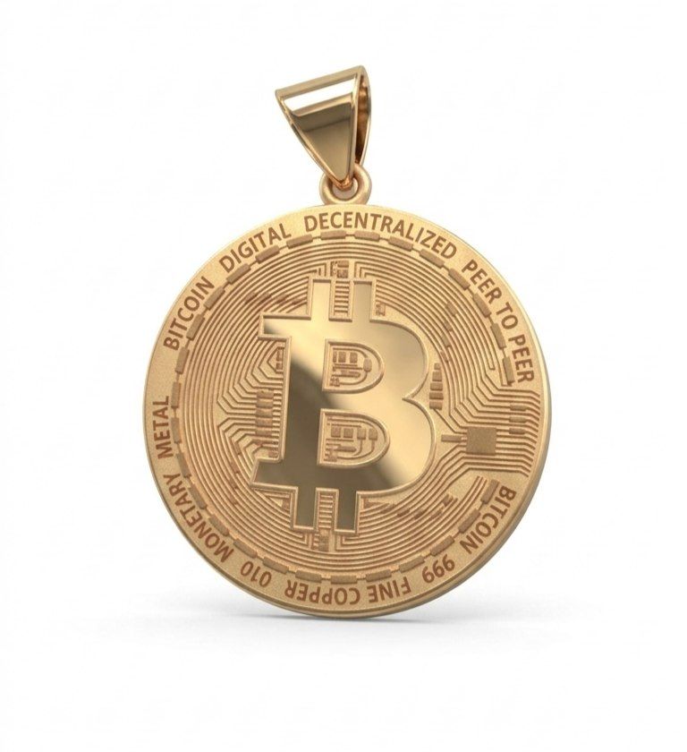 مدال بیتکوین کد 2 عیار 750 وزن 3.54 گرم - طلا و جواهری فانی
